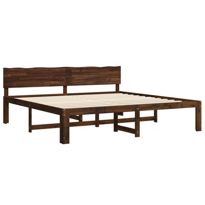 vidaXL Double Bed Frame with Headboard ROSTOCK Dark Brown 180 x 200 cm