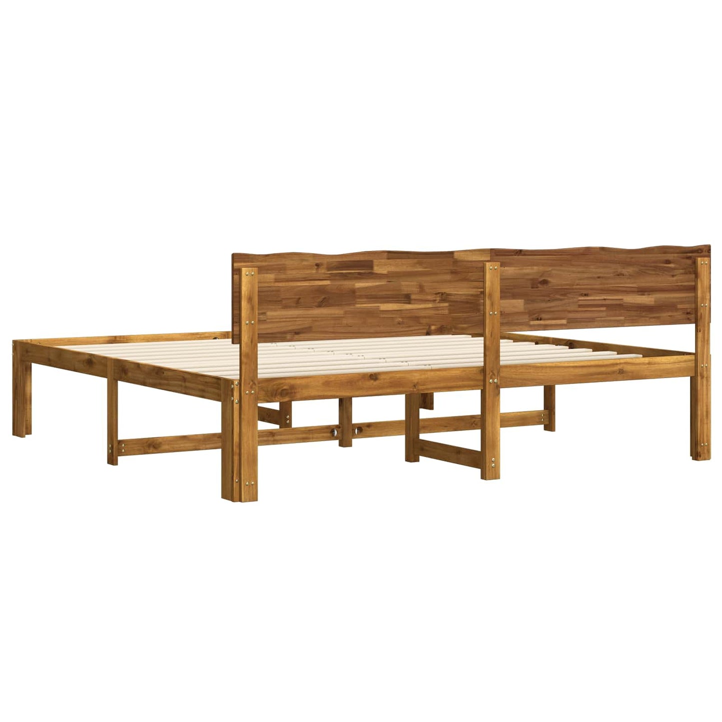 vidaXL Double Bed Frame with Headboard ROSTOCK Natural 180 x 200 cm
