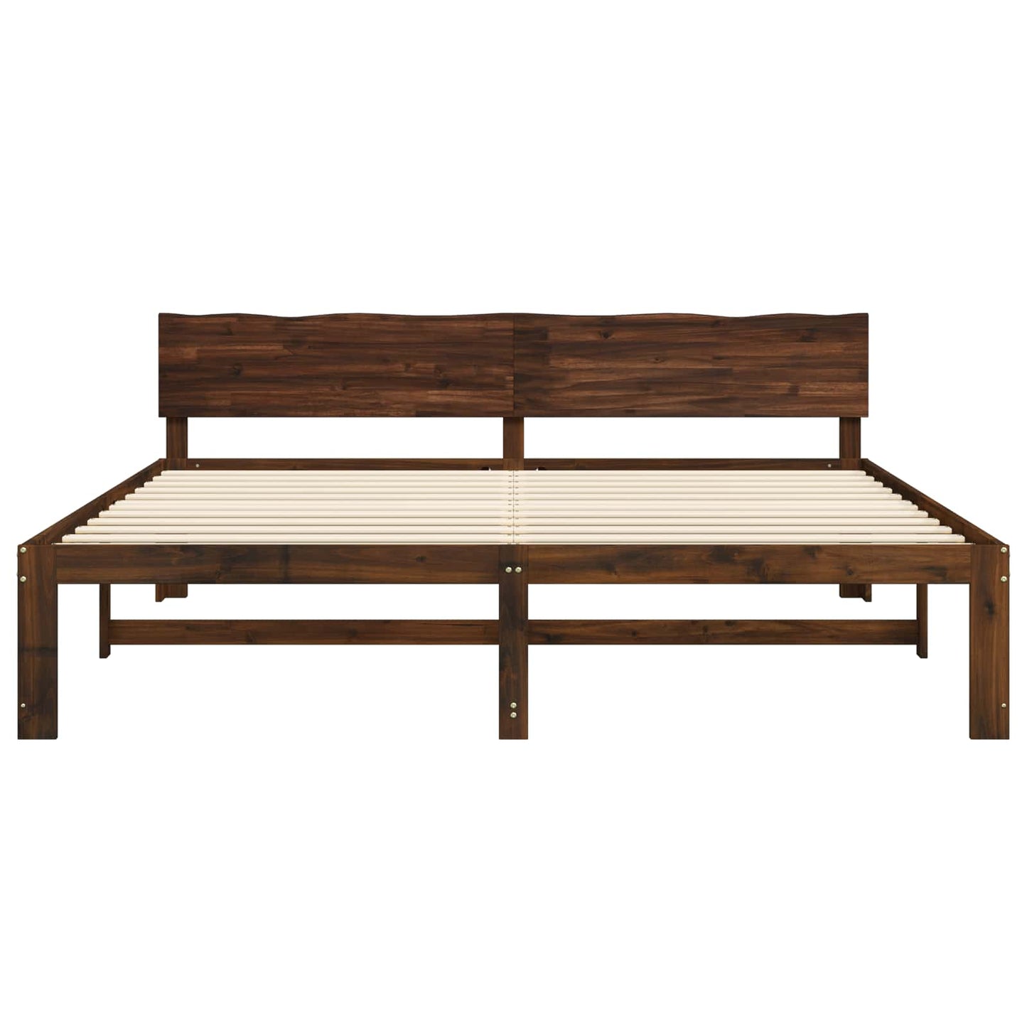 vidaXL Double Bed Frame with Headboard ROSTOCK Dark Brown 200 x 200 cm