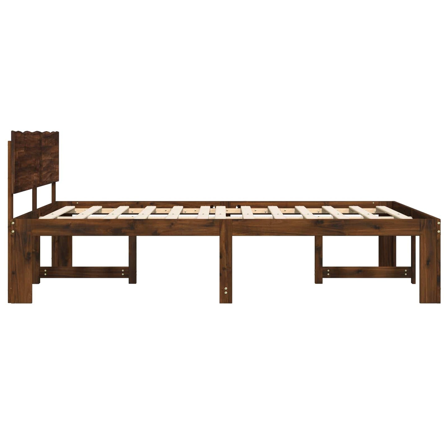 vidaXL Double Bed Frame with Headboard ROSTOCK Dark Brown 200 x 200 cm