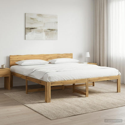 vidaXL Double Bed Frame with Headboard ROSTOCK White 200 x 200 cm