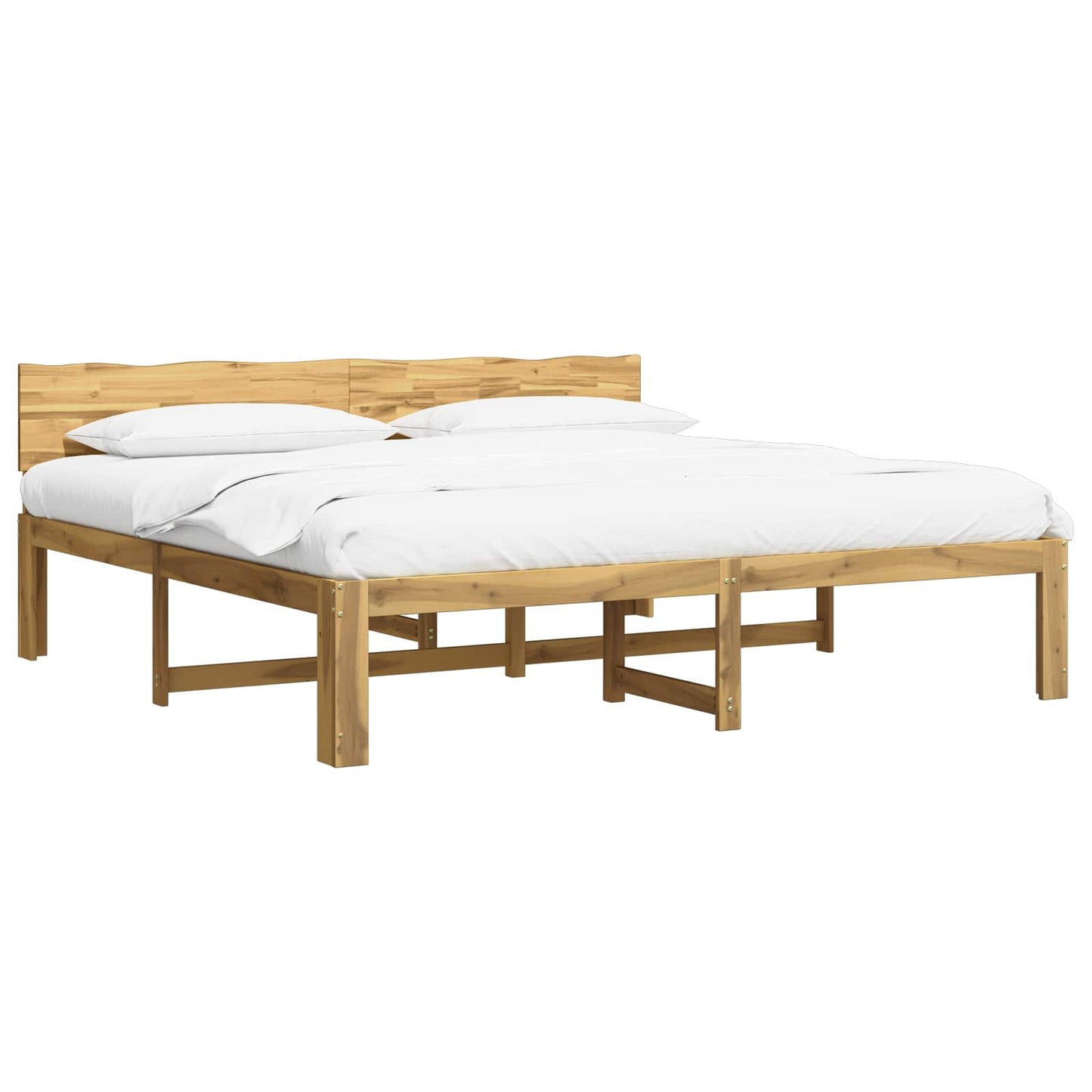 vidaXL Double Bed Frame with Headboard ROSTOCK White 200 x 200 cm