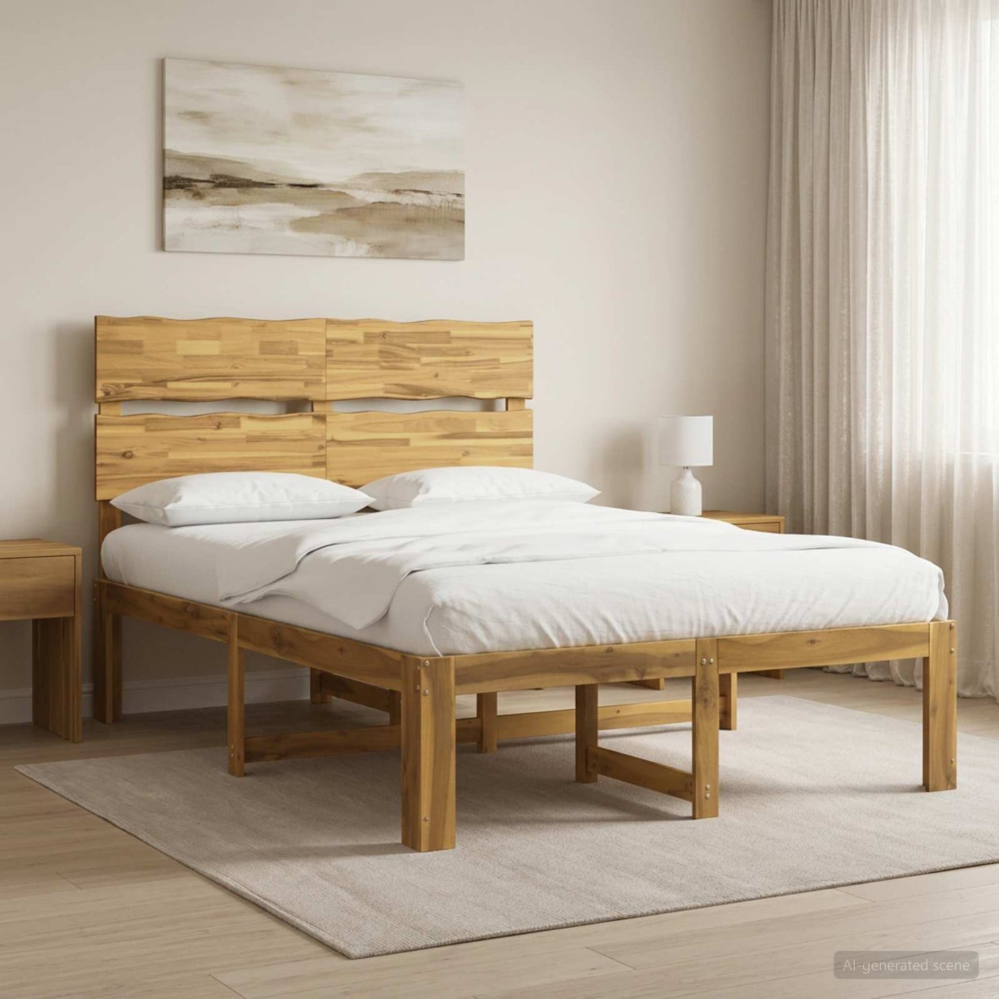 vidaXL Double Bed Frame with Headboard ROSTOCK White 120 x 190 cm