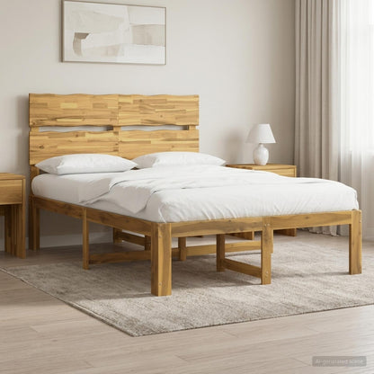 vidaXL Double Bed Frame with Headboard ROSTOCK White 135 x 190 cm
