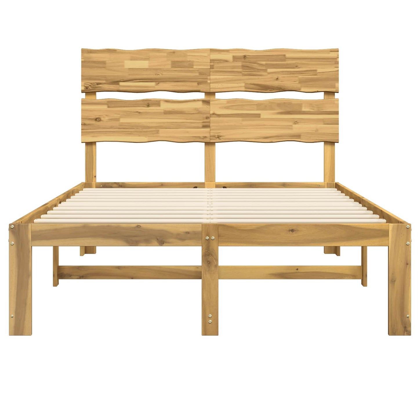 vidaXL Double Bed Frame with Headboard ROSTOCK White 135 x 190 cm