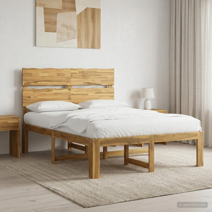 vidaXL Double Bed Frame with Headboard ROSTOCK White 140 x 190 cm