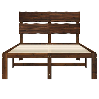 vidaXL Double Bed Frame with Headboard ROSTOCK Dark Brown 120 x 200 cm