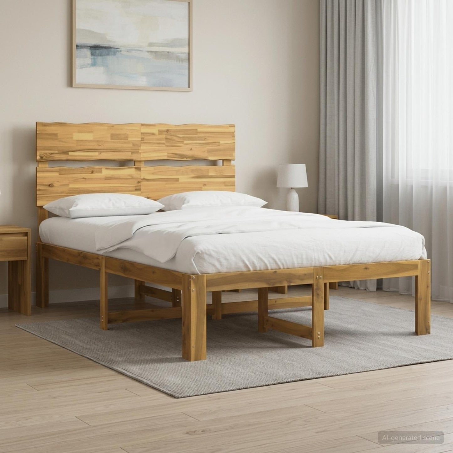 vidaXL Double Bed Frame with Headboard ROSTOCK White 120 x 200 cm