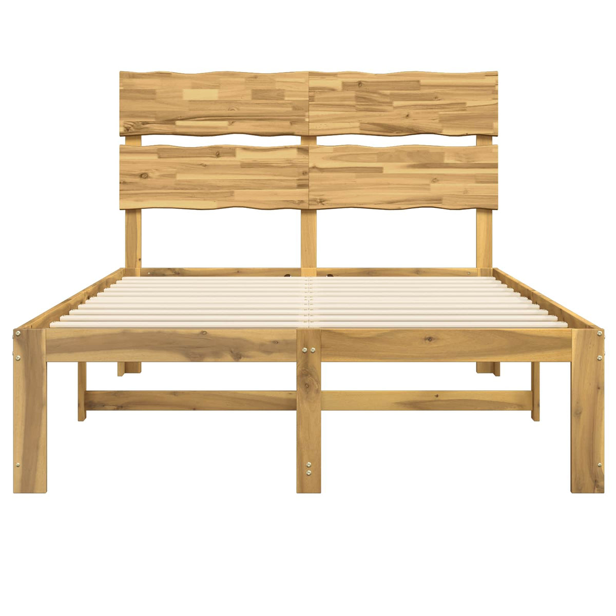 vidaXL Double Bed Frame with Headboard ROSTOCK White 140 x 200 cm