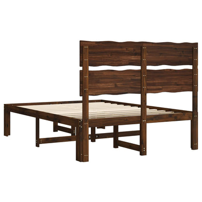 vidaXL Double Bed Frame with Headboard ROSTOCK Dark Brown 150 x 200 cm
