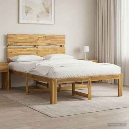 vidaXL Double Bed Frame with Headboard ROSTOCK White 150 x 200 cm
