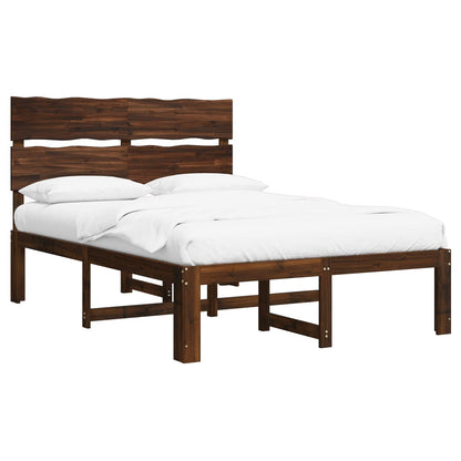 vidaXL Double Bed Frame with Headboard ROSTOCK Dark Brown 160 x 200 cm