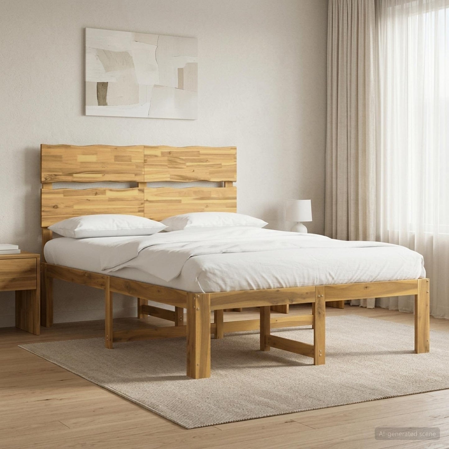 vidaXL Double Bed Frame with Headboard ROSTOCK White 160 x 200 cm