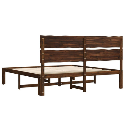 vidaXL Double Bed Frame with Headboard ROSTOCK Dark Brown 180 x 200 cm