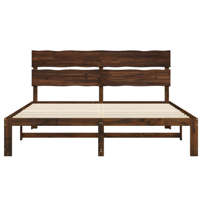 vidaXL Double Bed Frame with Headboard ROSTOCK Dark Brown 180 x 200 cm