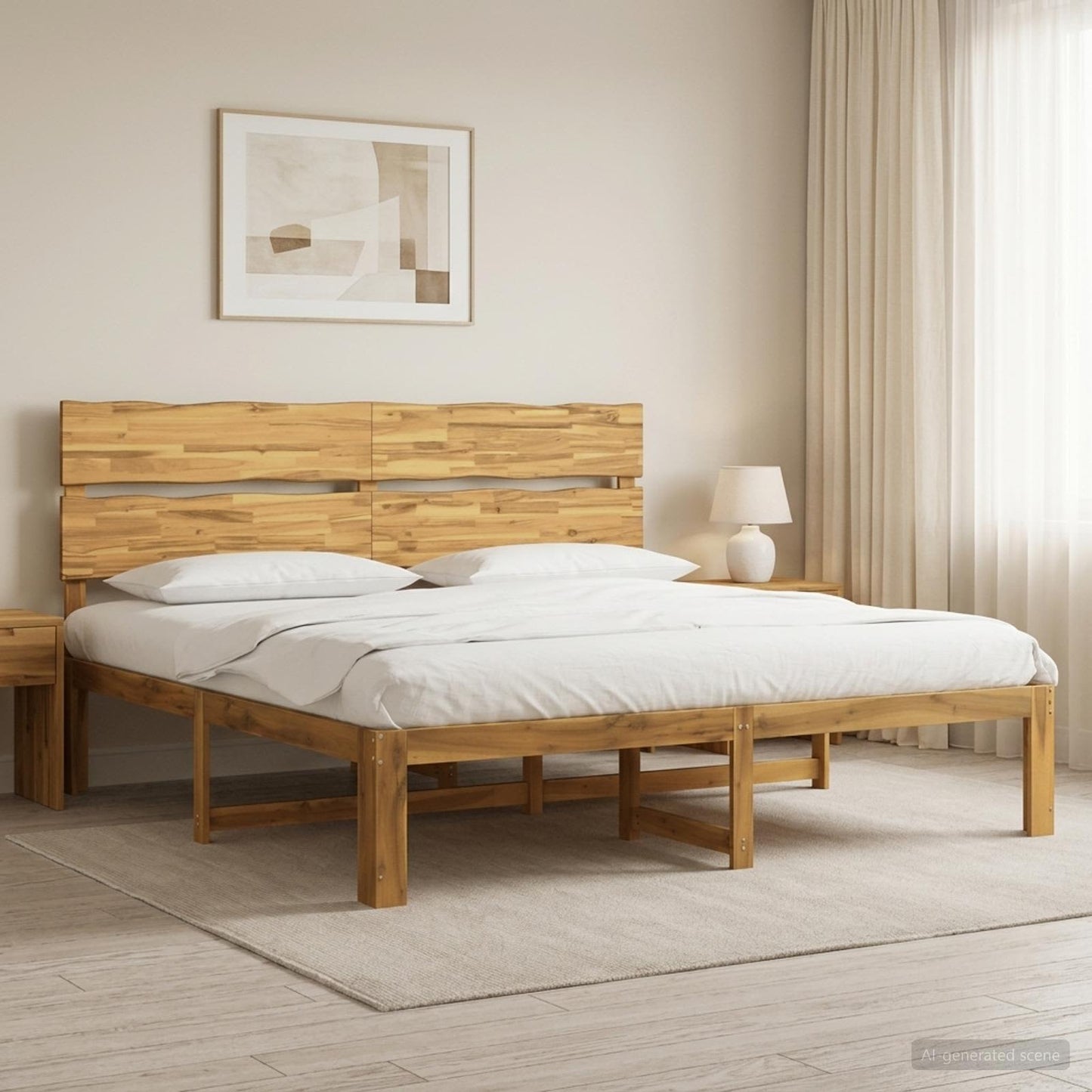 vidaXL Double Bed Frame with Headboard ROSTOCK White 180 x 200 cm