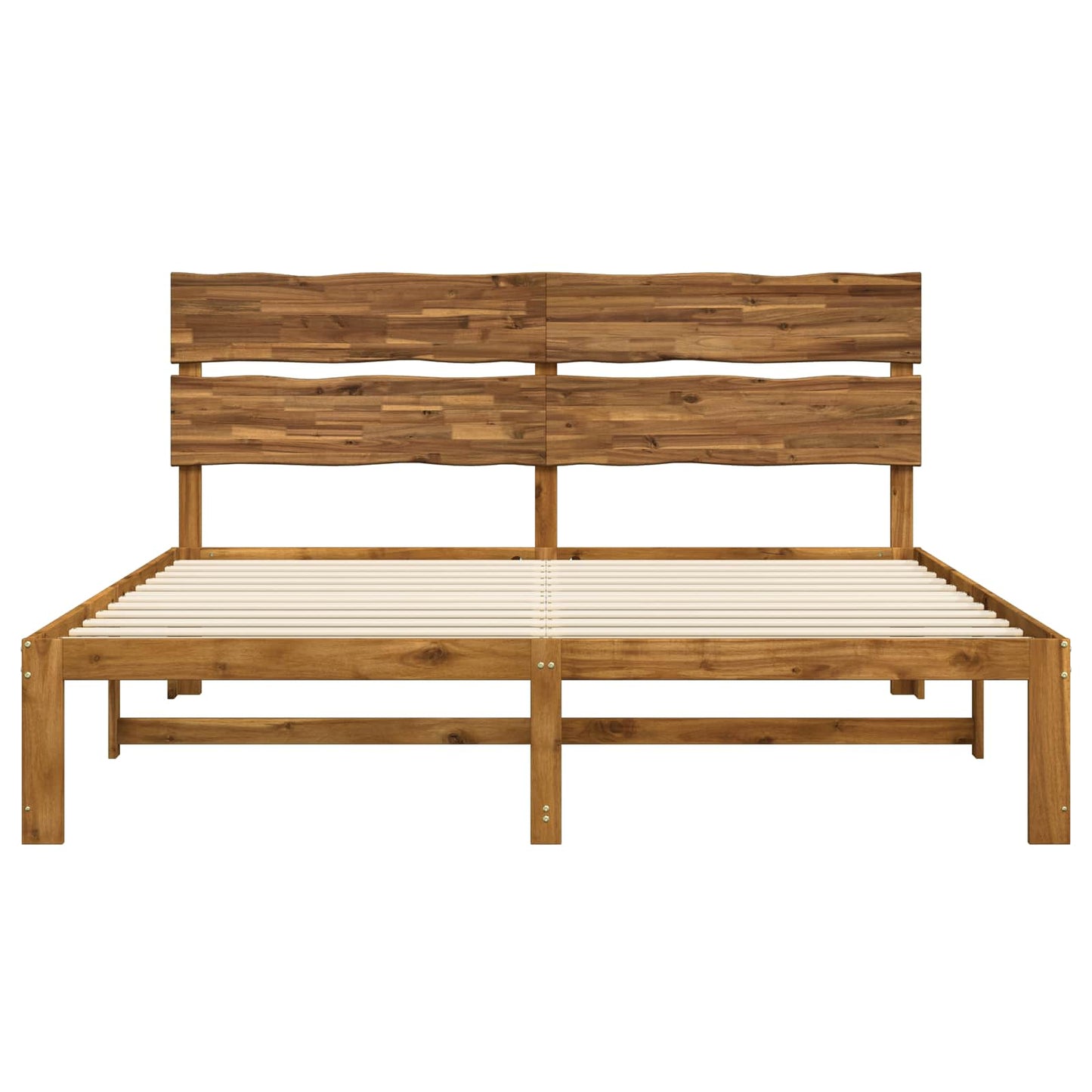 vidaXL Double Bed Frame with Headboard ROSTOCK Natural 200 x 200 cm