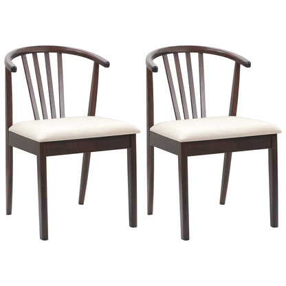 vidaXL Dining Chair 2 pcs Light Brown and Light Solid Rubberwood