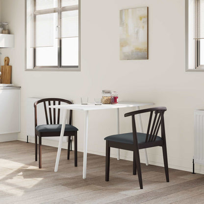 vidaXL Dining Chair 2 pcs Light Brown and Black Solid Rubberwood