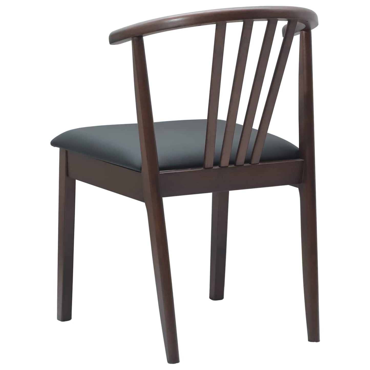 vidaXL Dining Chair 2 pcs Light Brown and Black Solid Rubberwood