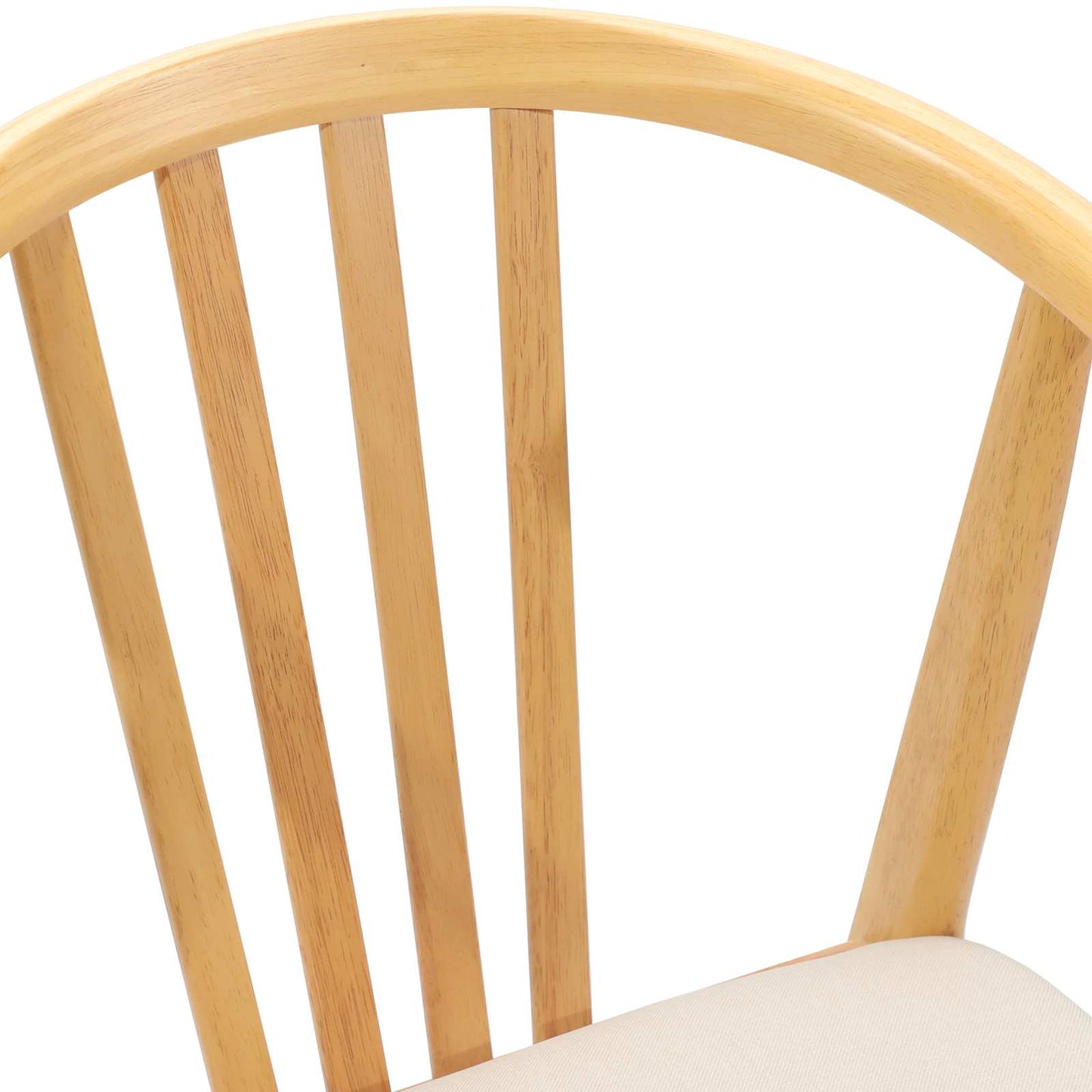 vidaXL Dining Chair 2 pcs Natural and Light Solid Rubberwood