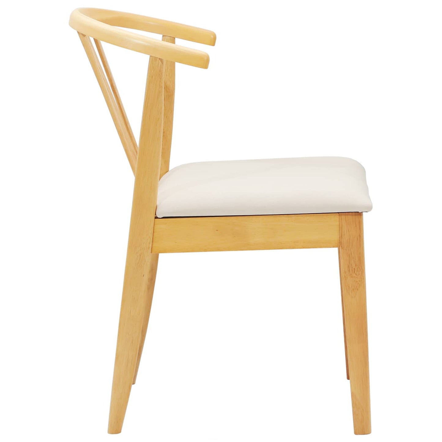 vidaXL Dining Chair 2 pcs Natural and Light Solid Rubberwood