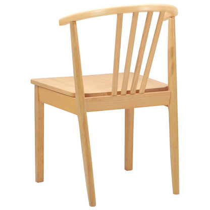vidaXL Dining Chair 2 pcs Natural Solid Rubberwood