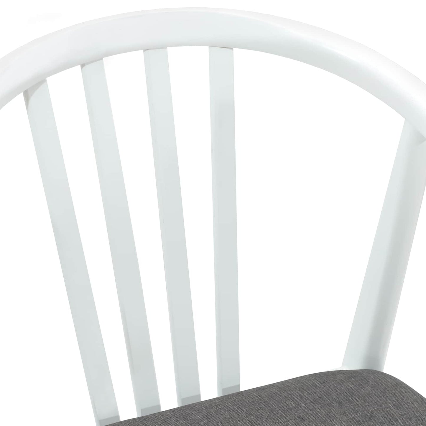 vidaXL Dining Chair 2 pcs White and Grey Solid Rubberwood