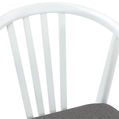 vidaXL Dining Chair 2 pcs White and Grey Solid Rubberwood
