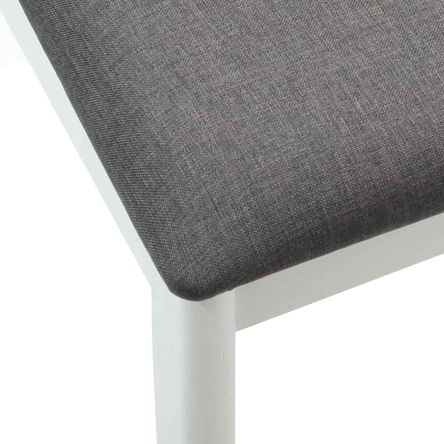 vidaXL Dining Chair 2 pcs White and Grey Solid Rubberwood