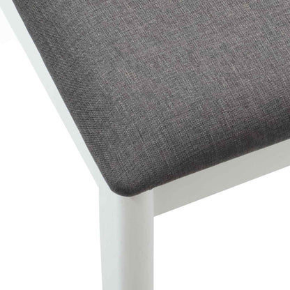 vidaXL Dining Chair 2 pcs White and Grey Solid Rubberwood
