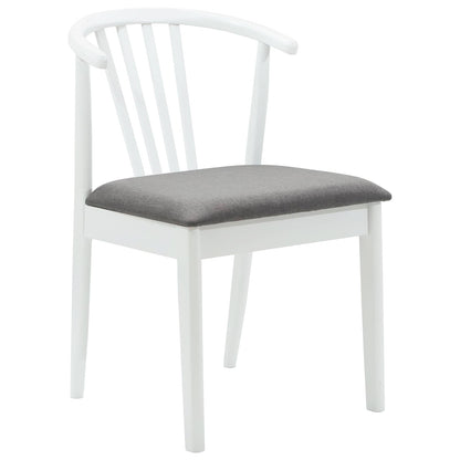 vidaXL Dining Chair 2 pcs White and Grey Solid Rubberwood