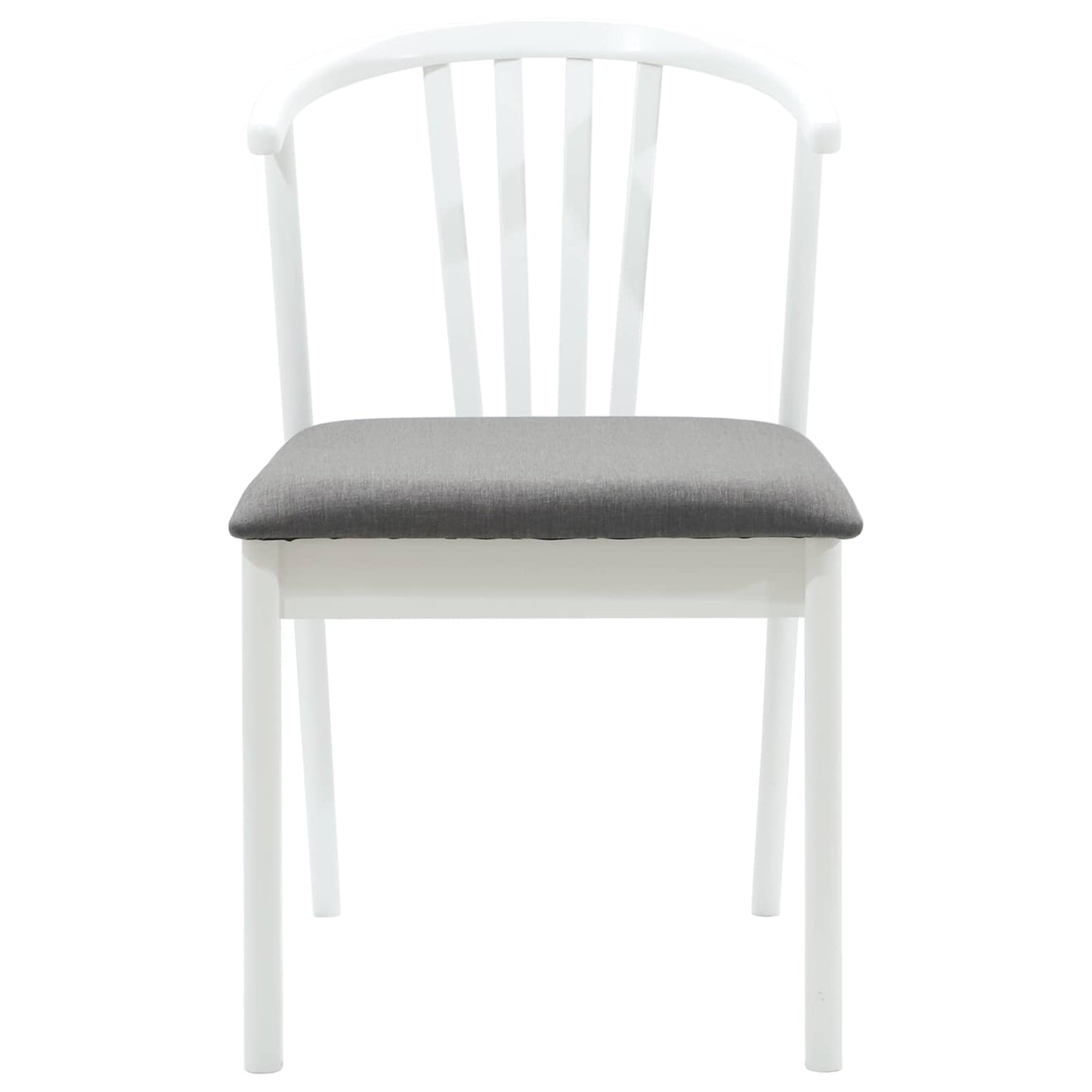 vidaXL Dining Chair 2 pcs White and Grey Solid Rubberwood