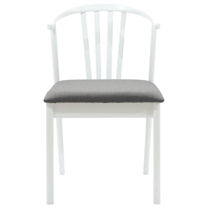 vidaXL Dining Chair 2 pcs White and Grey Solid Rubberwood