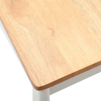 vidaXL Dining Chair 2 pcs White and natural Solid Rubberwood