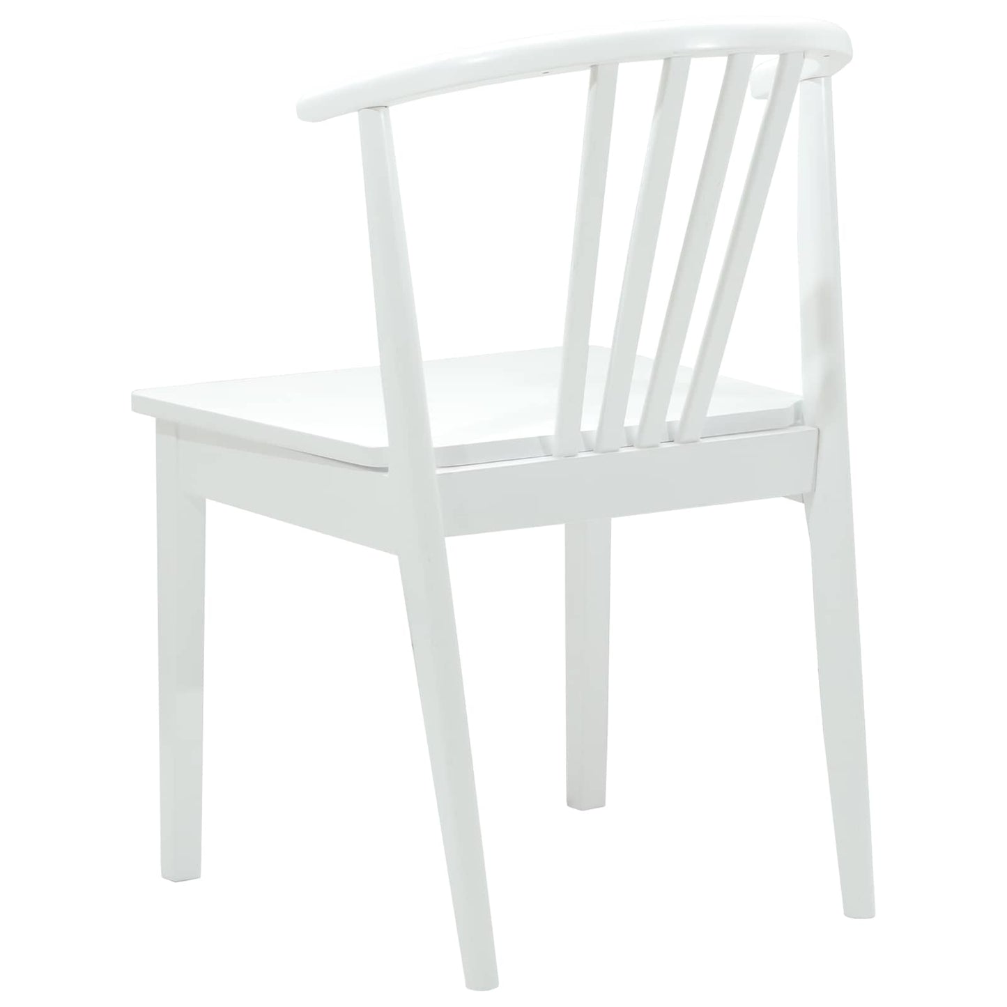 vidaXL Dining Chair 2 pcs White Solid Rubberwood