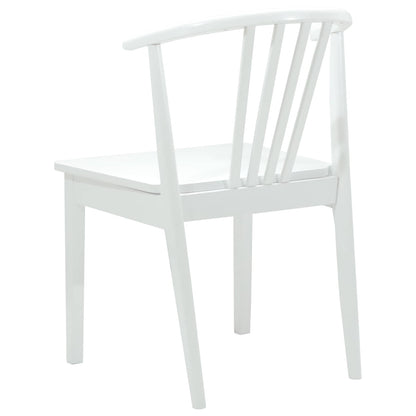 vidaXL Dining Chair 2 pcs White Solid Rubberwood