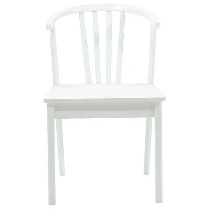 vidaXL Dining Chair 2 pcs White Solid Rubberwood