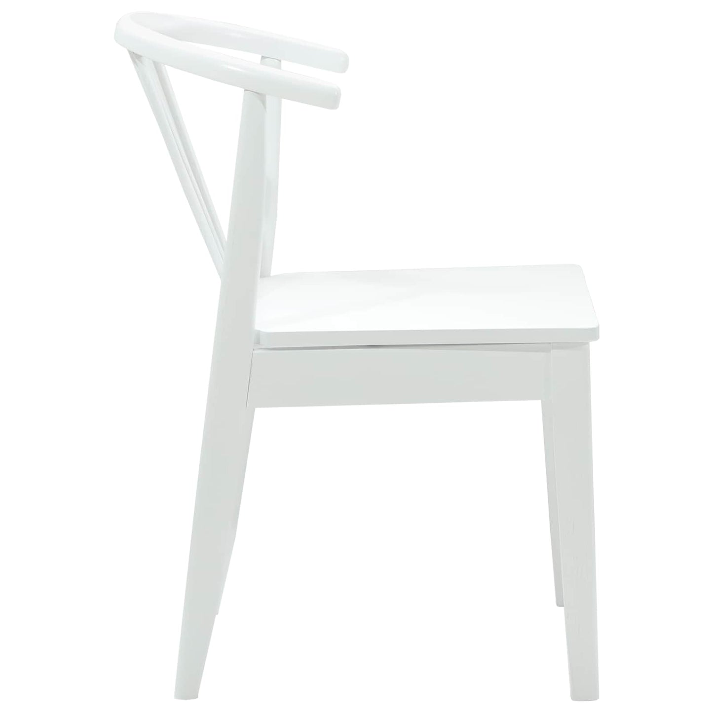 vidaXL Dining Chair 2 pcs White Solid Rubberwood