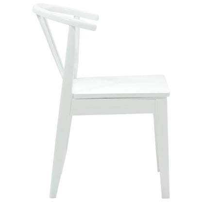 vidaXL Dining Chair 2 pcs White Solid Rubberwood
