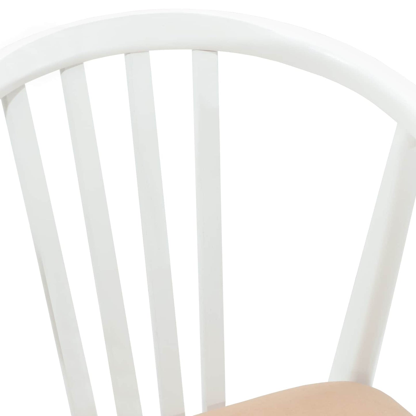 vidaXL Dining Chair 2 pcs White and Brown Solid Rubberwood