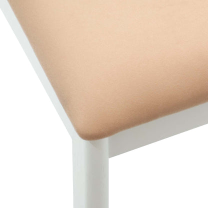 vidaXL Dining Chair 2 pcs White and Brown Solid Rubberwood