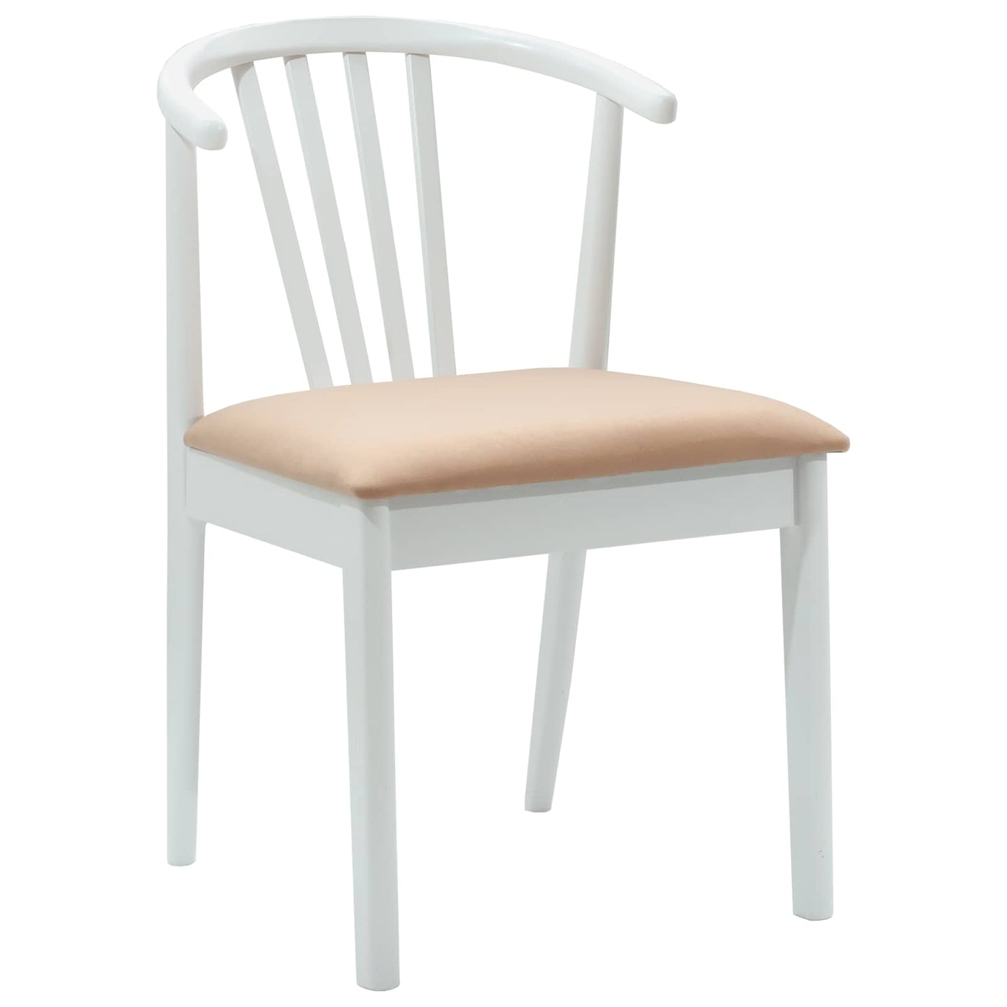 vidaXL Dining Chair 2 pcs White and Brown Solid Rubberwood