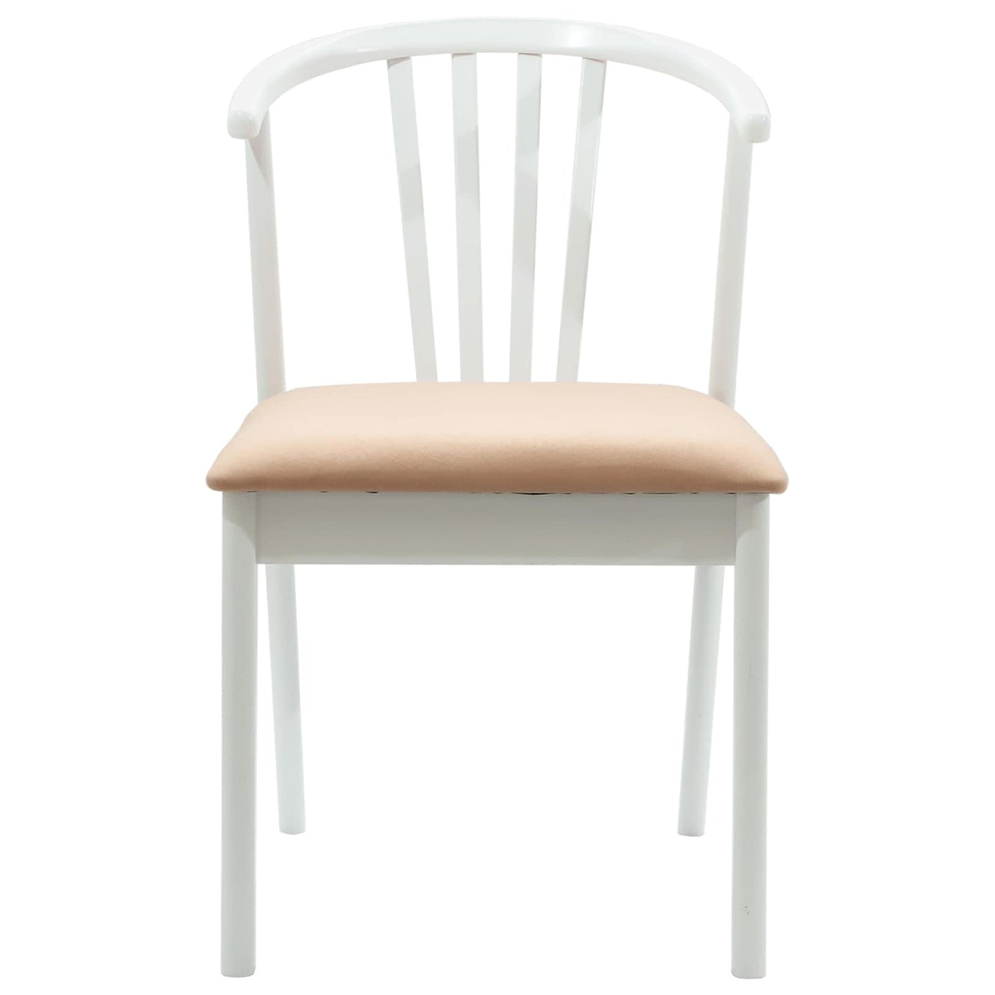 vidaXL Dining Chair 2 pcs White and Brown Solid Rubberwood