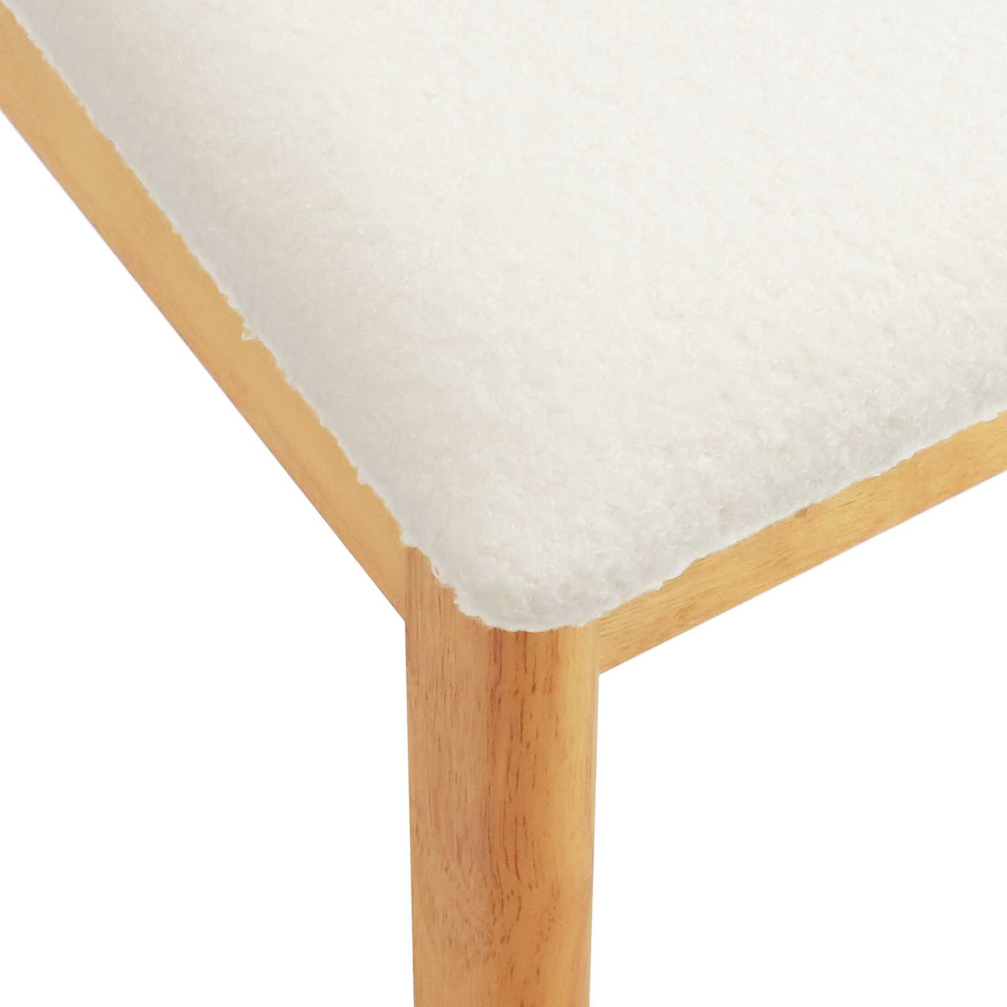 vidaXL Dining Chair 2 pcs Natural and White Solid Rubberwood