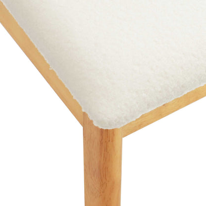 vidaXL Dining Chair 2 pcs Natural and White Solid Rubberwood