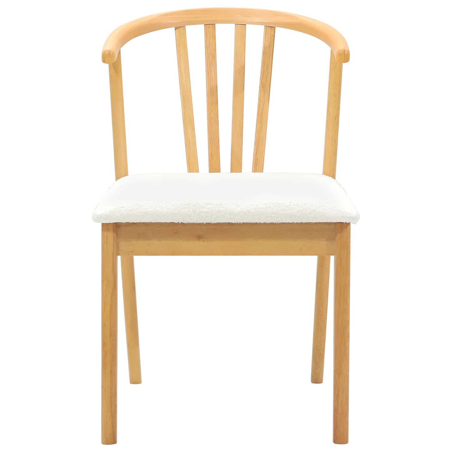 vidaXL Dining Chair 2 pcs Natural and White Solid Rubberwood