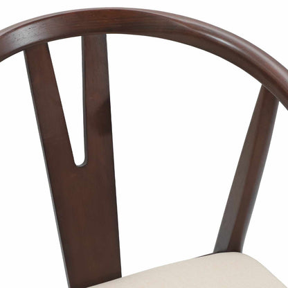 vidaXL Dining Chair 2 pcs Light Brown and Light Solid Rubber Wood