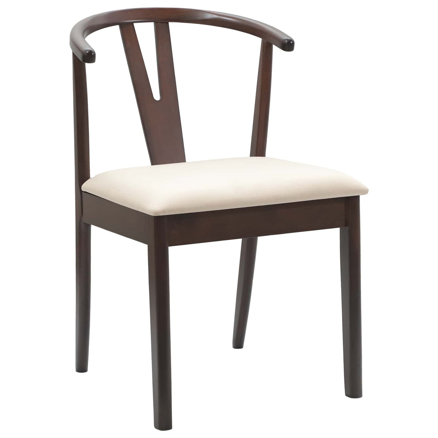 vidaXL Dining Chair 2 pcs Light Brown and Light Solid Rubber Wood