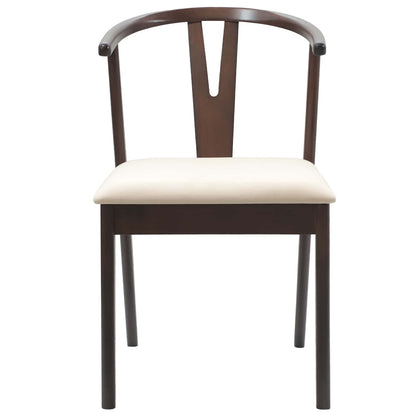 vidaXL Dining Chair 2 pcs Light Brown and Light Solid Rubber Wood